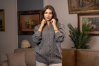 Grey Cable Knit Sweater