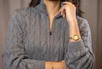 Grey Cable Knit Sweater
