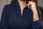 Navy Cable Knit Sweater