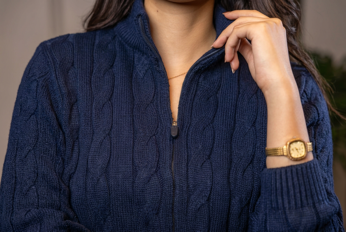 Navy Cable Knit Sweater