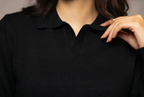 Black Basic Knit Sweater