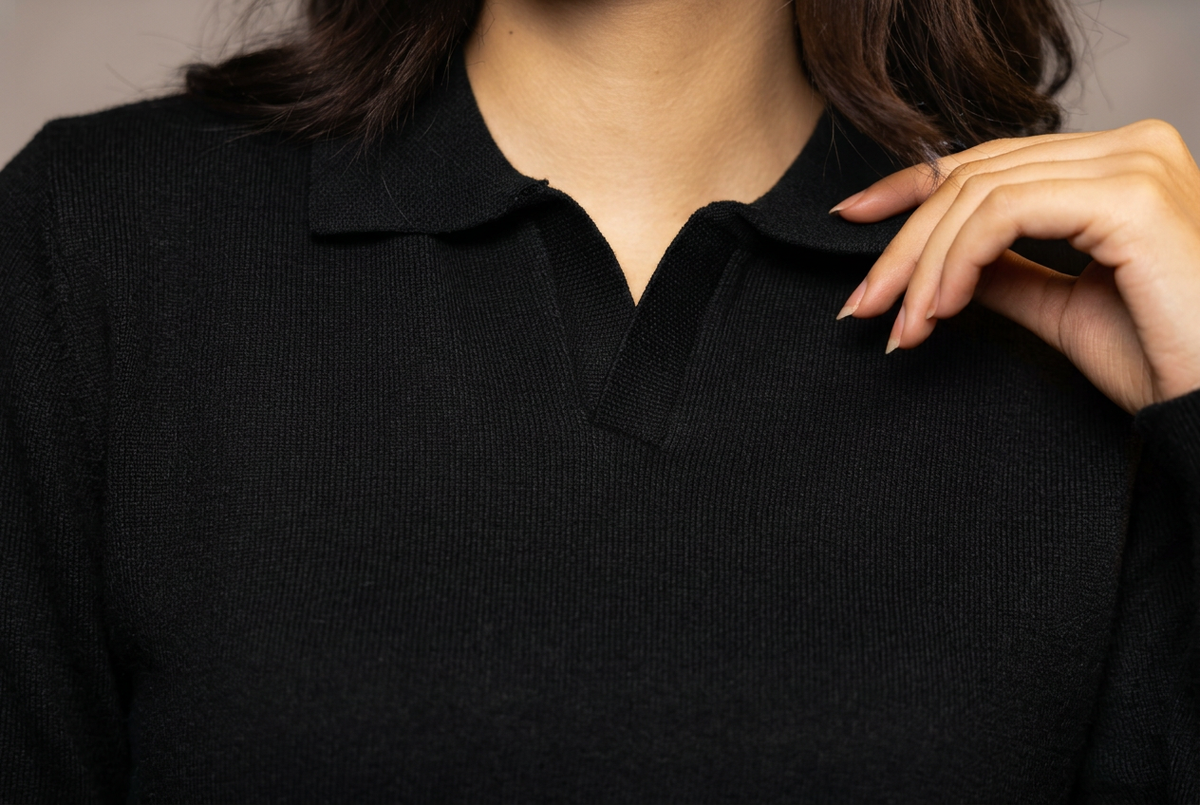 Black Basic Knit Sweater
