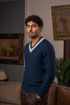 Navy Cable Knit Sweater
