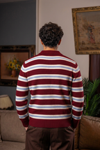 Burgundy Striped Knit Sweater