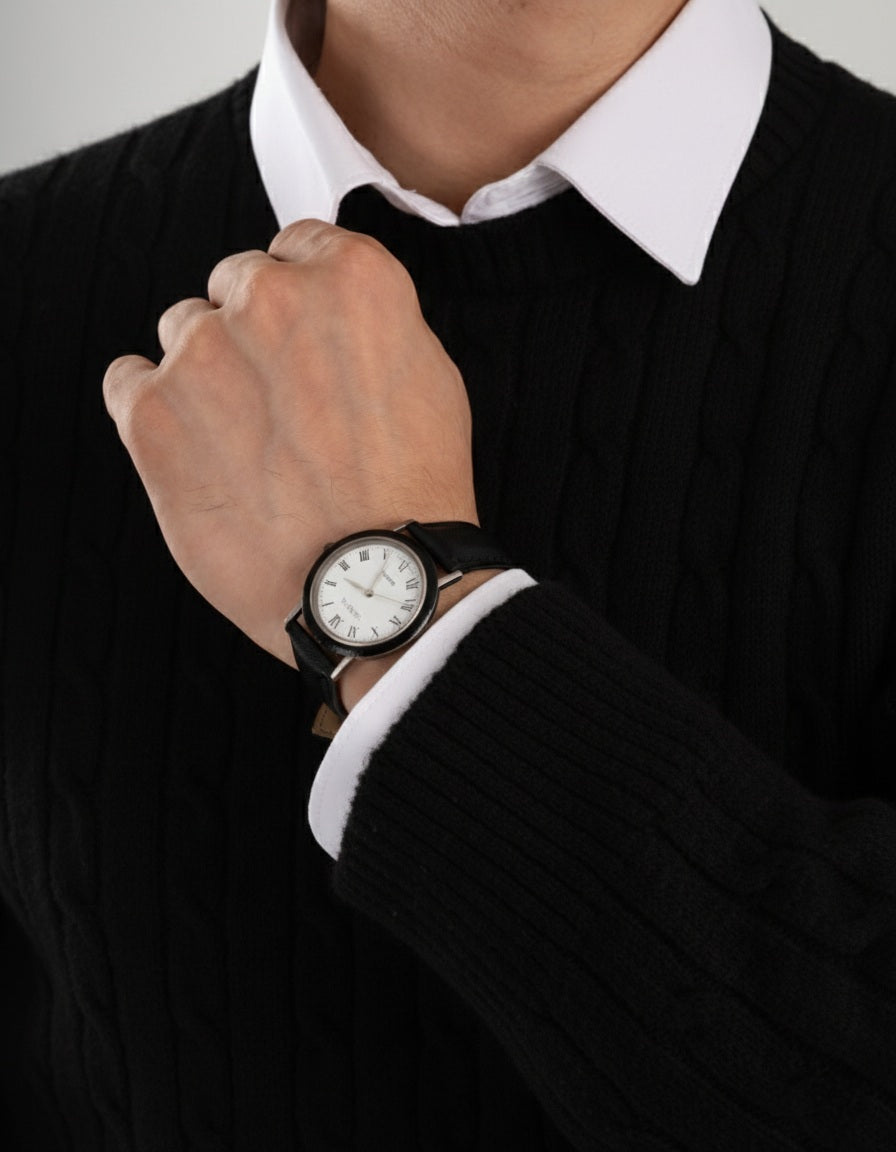 Black Twist Knit Sweater